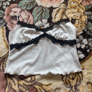 lace trim lettuce edge cami top